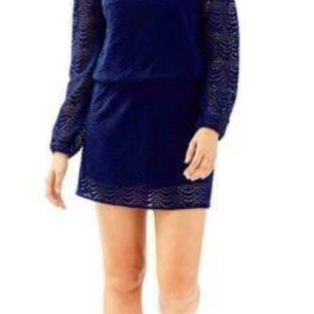 Lilly Pulitzer Blue Sheath Dress with Bishop Sleeves